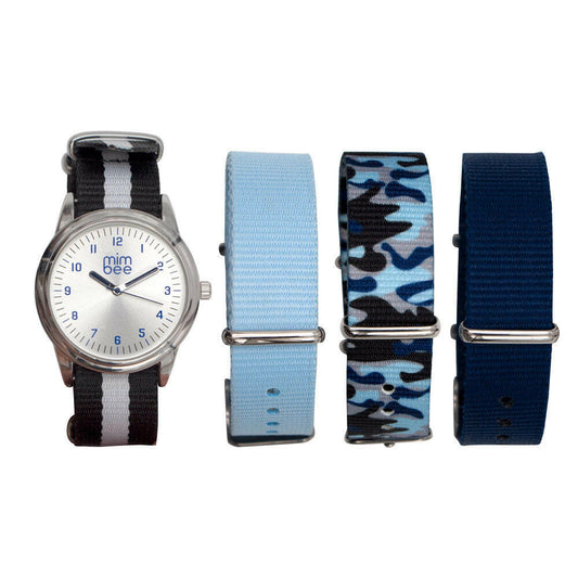 Mimbee - Blue Camo Interchangeable Watch Set