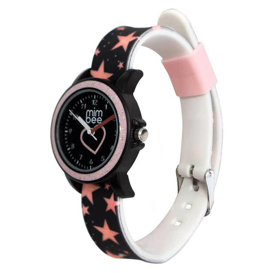 Mimbee - Dusty Pink and Black Interchangeable Watch Set - Educational