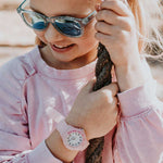 Load image into Gallery viewer, Mimbee - Pink Silicone Glitter Time Teach Watch - Premium Time Teach watch from Mimbee Kids - Just R 150! Shop now at Mimbee Kids
