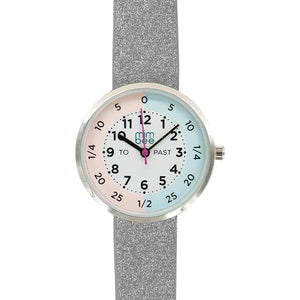 Mimbee - Silver Glitter Time Teach Watch - Premium Time Teach watch from Mimbee Kids - Just R 150! Shop now at Mimbee Kids